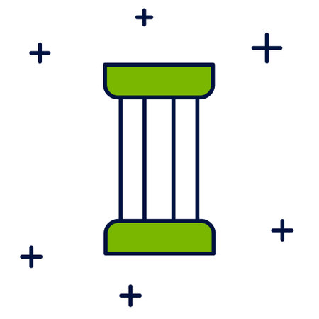 Filled outline Ancient column icon isolated on white background. Vectorのイラスト素材