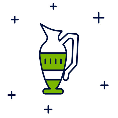 Filled outline Ancient amphorae icon isolated on white background. Vectorのイラスト素材