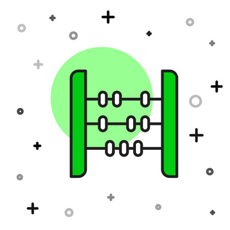 Filled outline Abacus icon isolated on white background. Traditional counting frame. Education sign. Mathematics school. Vectorのイラスト素材