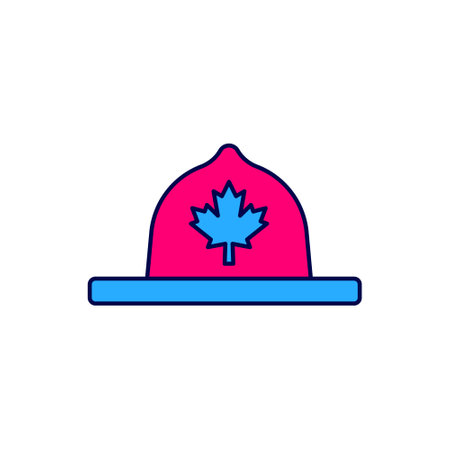 Filled outline Canadian ranger hat uniform icon isolated on white background. Vectorのイラスト素材
