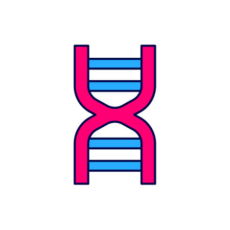 Filled outline DNA symbol icon isolated on white background. Vectorのイラスト素材