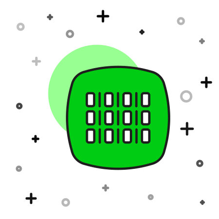 Filled outline Binary code icon isolated on white background. Vectorのイラスト素材