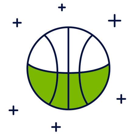 Filled outline Basketball ball icon isolated on white background. Sport symbol. Vectorのイラスト素材
