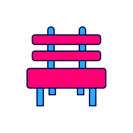 Filled outline Bench icon isolated on white background. Vectorのイラスト素材