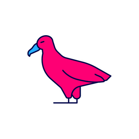 Filled outline Albatross icon isolated on white background. Vectorのイラスト素材