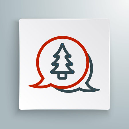 Line Tree icon isolated on white background. Forest symbol. Colorful outline concept. Vectorのイラスト素材
