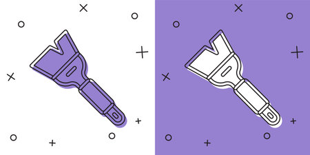 Set Beekeeping brush icon isolated on white and purple background. Tool of the beekeeper. Vectorのイラスト素材