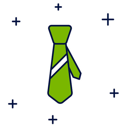 Filled outline Tie icon isolated on white background. Necktie and neckcloth symbol. Vectorのイラスト素材