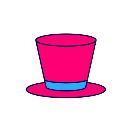 Filled outline Cylinder hat icon isolated on white background. Vectorのイラスト素材