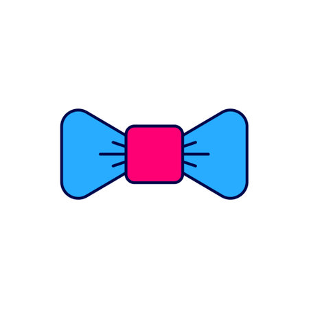 Filled outline Bow tie icon isolated on white background. Vectorのイラスト素材