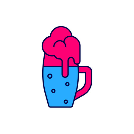 Filled outline Glass of beer icon isolated on white background. Vectorのイラスト素材