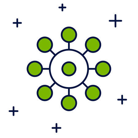Filled outline Virus icon isolated on white background.のイラスト素材