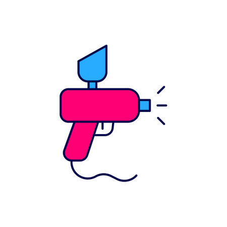 Filled outline Paint spray gun icon isolated on white background. Vectorのイラスト素材