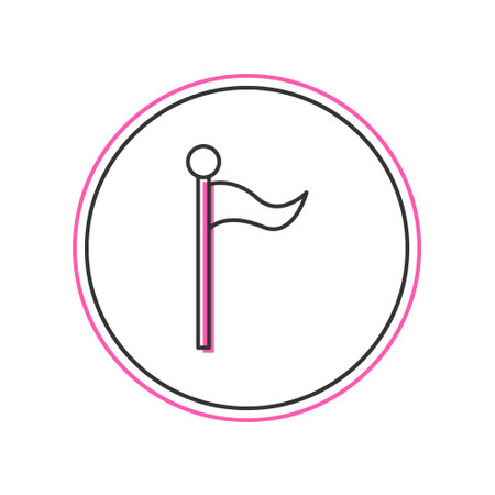 Filled outline Flag icon isolated on white background. Location marker symbol. Vectorのイラスト素材