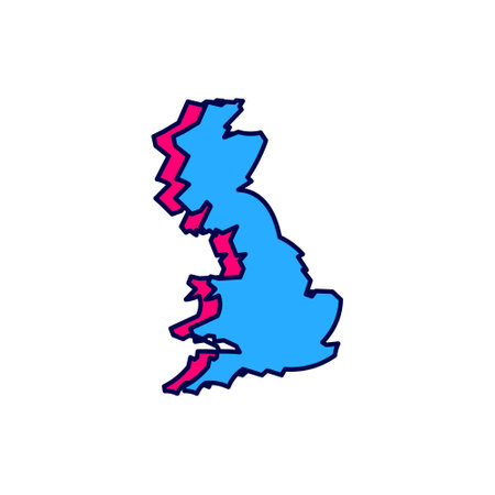 Filled outline England map icon isolated on white background. Vectorのイラスト素材