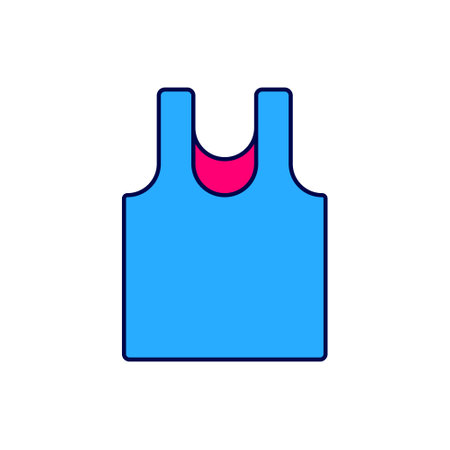 Filled outline Sleeveless T-shirt icon isolated on white background. Vectorのイラスト素材