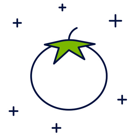 Filled outline Tomato icon isolated on white background. Vectorのイラスト素材