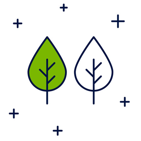 Filled outline Leaf Eco symbol icon isolated on white background. Banner, label, tag, logo, sticker for eco green. Vectorのイラスト素材