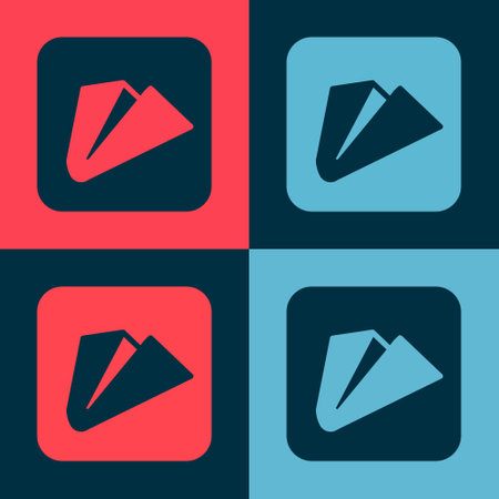 Pop art Paper airplane icon isolated on color background. Vectorのイラスト素材