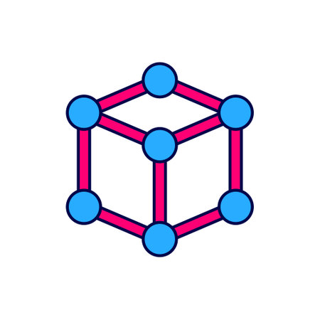 Filled outline Molecule icon isolated on white background. Structure of molecules in chemistry, science teachers innovative educational poster. Vectorのイラスト素材