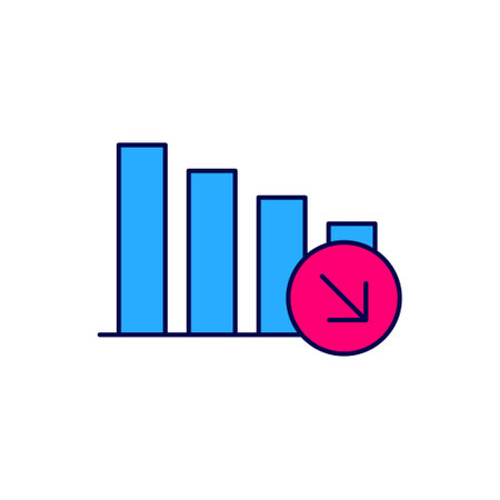 Filled outline Financial growth decrease icon isolated on white background. Increasing revenue. Vectorのイラスト素材