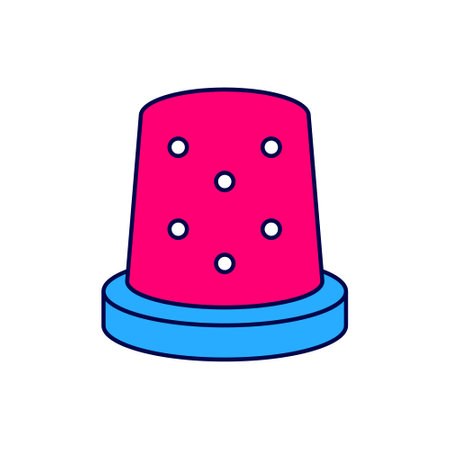 Filled outline Thimble for sewing icon isolated on white background. Vectorのイラスト素材