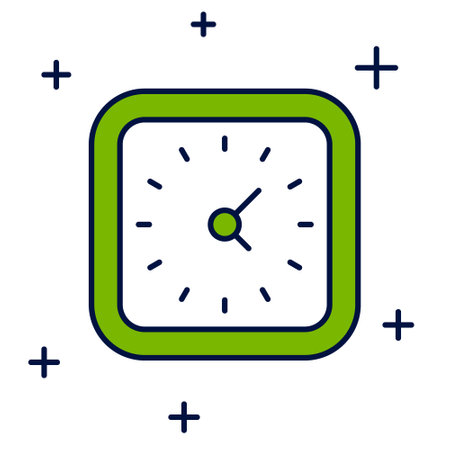Filled outline Clock icon isolated on white background. Time symbol. Vectorのイラスト素材
