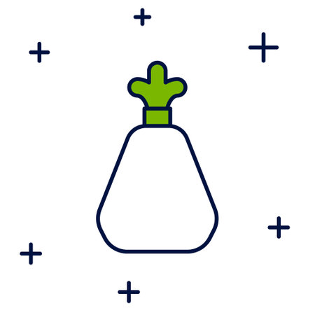 Filled outline Garbage bag icon isolated on white background. Vectorのイラスト素材