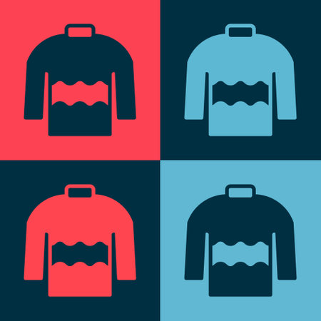 Pop art Sweater icon isolated on color background. Pullover icon. Vectorのイラスト素材