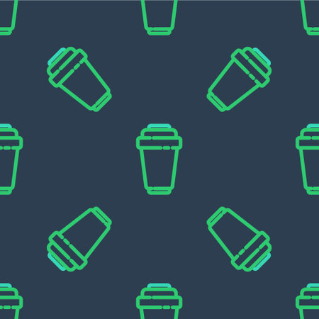 Line Water filter cartridge icon isolated seamless pattern on blue background. Vectorのイラスト素材