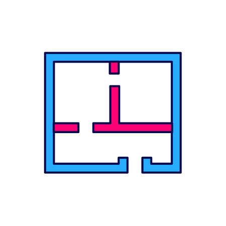 Filled outline House plan icon isolated on white background. Vectorのイラスト素材