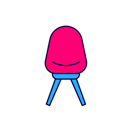 Filled outline Office chair icon isolated on white background. Vectorのイラスト素材