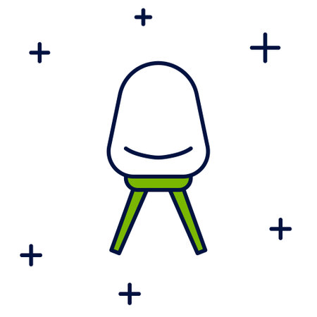 Filled outline Office chair icon isolated on white background. Vectorのイラスト素材