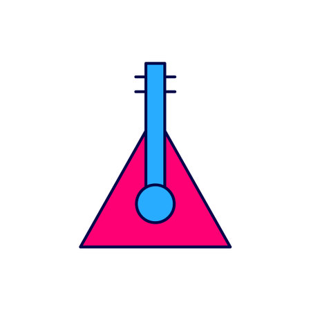 Filled outline Musical instrument balalaika icon isolated on white background. Vectorのイラスト素材