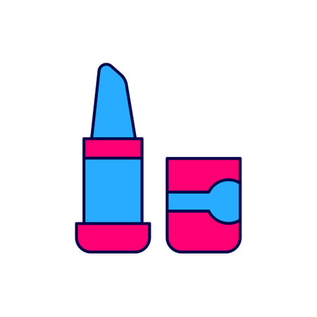 Filled outline Lipstick icon isolated on white background. Vectorのイラスト素材