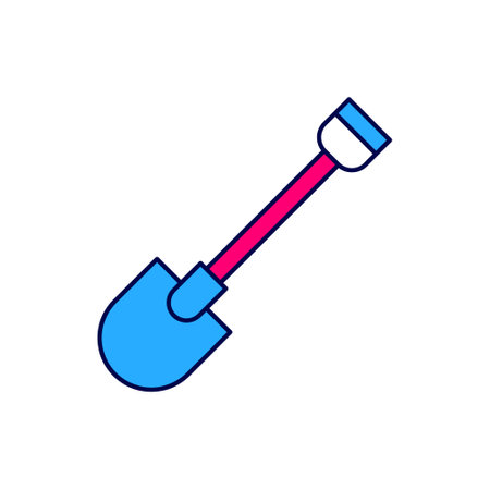 Filled outline Fire shovel icon isolated on white background. Fire protection equipment. Equipment for firefighter. Vectorのイラスト素材