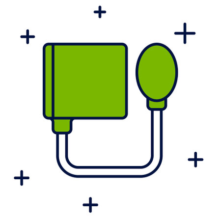 Filled outline Blood pressure icon isolated on white background. Vectorのイラスト素材