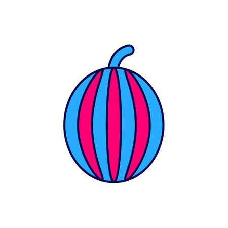 Filled outline Watermelon icon isolated on white background. Vectorのイラスト素材