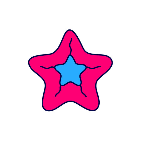 Filled outline Starfish icon isolated on white background. Vectorのイラスト素材
