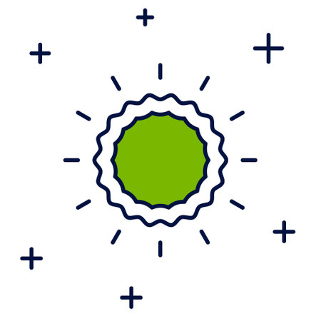 Filled outline Sun icon isolated on white background. Vectorのイラスト素材
