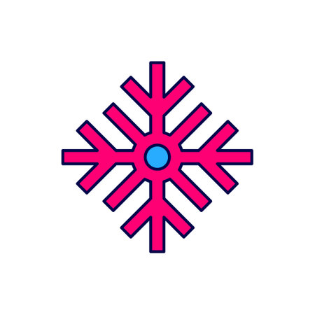 Filled outline Snowflake icon isolated on white background. Merry Christmas and Happy New Year. Vectorのイラスト素材