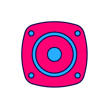 Filled outline Stereo speaker icon isolated on white background. Sound system speakers. Music icon. Musical column speaker bass equipment. Vectorのイラスト素材
