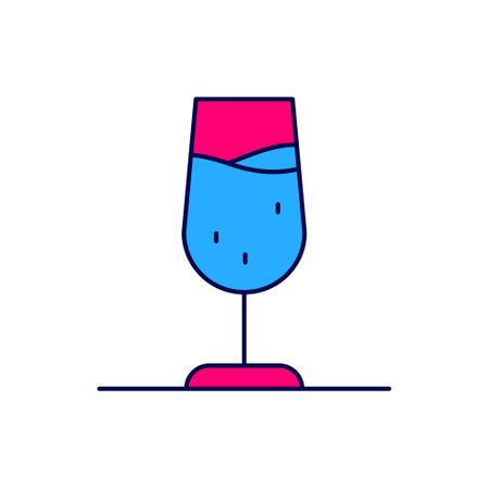 Filled outline Wine glass icon isolated on white background. Wineglass sign. Vectorのイラスト素材