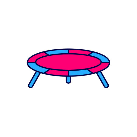 Filled outline Jumping trampoline icon isolated on white background. Vectorのイラスト素材