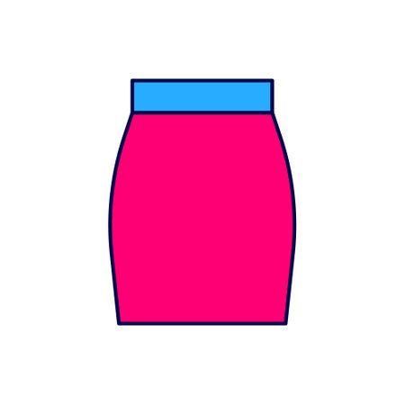 Filled outline Skirt icon isolated on white background. Vectorのイラスト素材