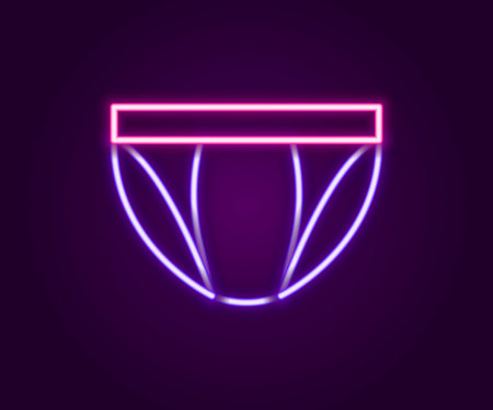 Glowing neon line Men underpants icon isolated on black background. Man underwear. Colorful outline concept. Vectorのイラスト素材