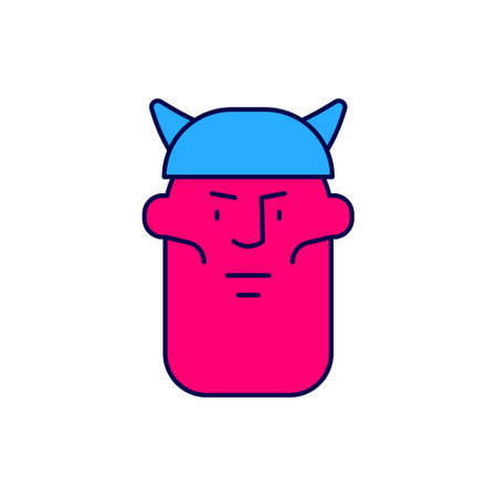 Filled outline Viking head icon isolated on white background. Vectorのイラスト素材