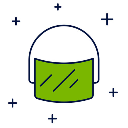 Filled outline Police helmet icon isolated on white background. Military helmet. Vectorのイラスト素材