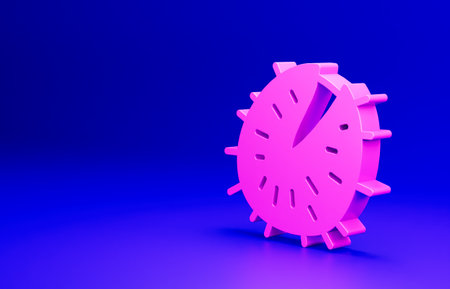 Pink Chestnut icon isolated on blue background. Barbed and strong chestnut. Minimalism concept. 3D...