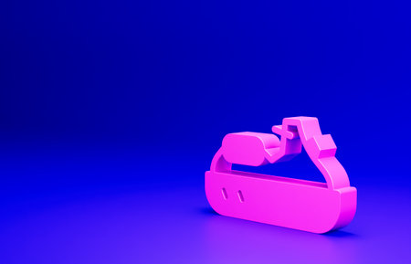 Pink Jet ski icon isolated on blue background. Water scooter. Extreme sport. Minimalism concept. 3D render illustrationの写真素材